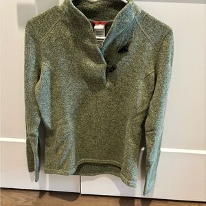 The North Face Women's Green Crescent Ridge Shawl Collar Sweater